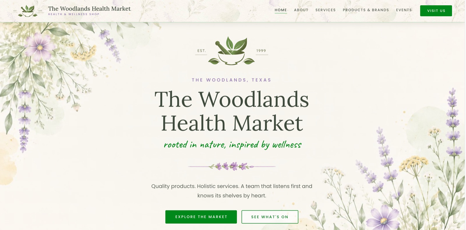 The Woodlands Health Market website